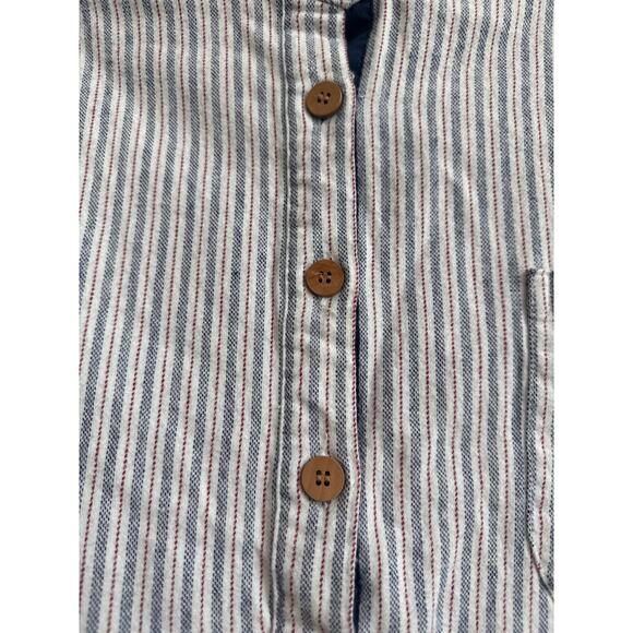 Lee Valley Ireland Men's Long Sleeve, Stripe, 100% Cotton Night Sleep Shirt - Picture 5 of 7